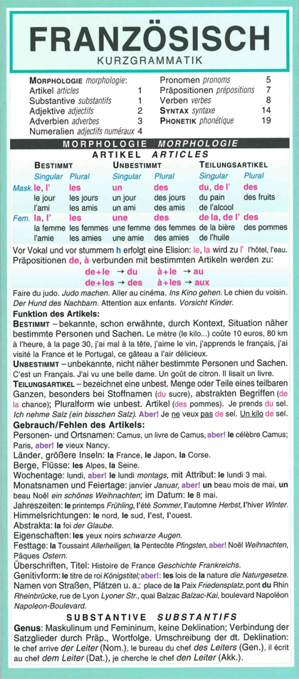 Französisch - Kurzgrammatik