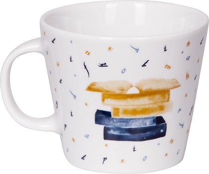 Tasse "Buch" aus Porzellan
